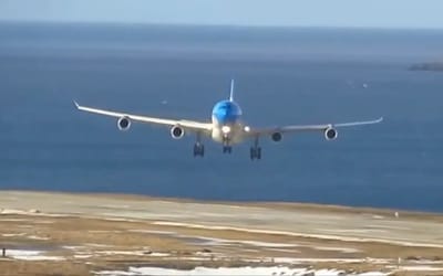 Airbus A340 pilot pulls off unbelievable crosswind landing as it crabs in sideways while time stands still
